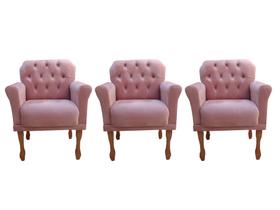 3 Poltrona Luxo p/ Clinica,Psiquiatria,Salão,Recepção - Rose
