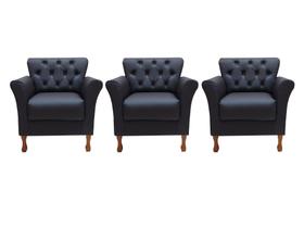 3 Poltronas Captone. Clinica,Salão,Amamentação-material sintético Marrom 3 Poltronas Captone. Clinica,Salão,Amamentação-material sintético Marrom