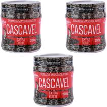 3 Pomada Massageadora Rhenukus Cascavel Extra Forte Pote 200g