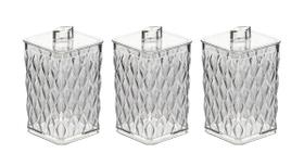 3 Porta Algodão Organizador Glamour Banheiro Lavabo luxo 3 Porta Algodão Organizador Glamour Banheiro Lavabo luxo