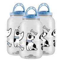 3 Porta Ração Cachorro Gato com Alça 3,6LT Container Multiuso - Bandeirante