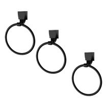 3 Porta Toalha de Rosto Quadrada Preto Lorenzetti