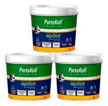 3 Portokoll Rejunte Epóxi Porcelanato 1kg Cinza Platina