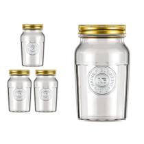 3 Pote Americano Mantimento Café Vidro Vintage 1L Nadir