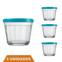 3 Pote Americano Vidro C/Tampa Cores Amlimento 150ml Nadir 3 Pote Americano Vidro C/Tampa Cores Amlimento 150ml Nadir