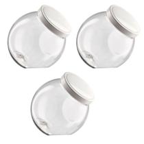 3 Pote Plástico Bandeirante Baleiro Doce Biscoitos 2,4 Litro