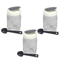 3 Pote Vidro Tempero Condimento Colher 370ml Splendo Cinza