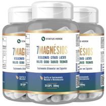 3 Potes 7 Magnésios Concentrados Kit 90 Cáps 3 Potes 7 Magnésios Concentrados Kit 90 Cáps