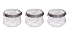 3 Potes 700 Ml Hermético Mantimento C/Trava Bolacha Biscoito