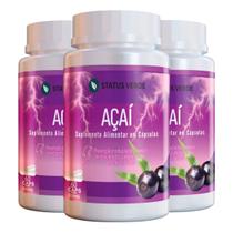 3 Potes Açaí 60 Cáps - Status Verde