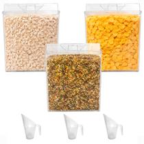 3 Potes Acrílico Tempero Cereais Grãos 1,5l + Conchas 100ml 3 Potes Acrílico Tempero Cereais Grãos 1,5l + Conchas 100ml
