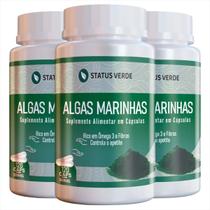 3 Potes Algas Marinhas Kit 360 Cáps Status Verde