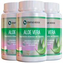 3 Potes Aloe Vera 120 Cáps - Status Verde