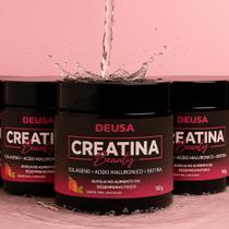 3 Potes Beauty Deusa Creatina 5 em 1 com Colágeno Verisol, Ácido Hialurônico, Biotina, Vitaminas Sabor Pink Lemonade