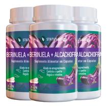 3 Potes Beringela com Alcachofra Kit 180 Cáps de 500mg