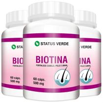 3 Potes Biotina Concentrada Kit 180 Cáps