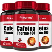 3 Potes Cafeína Thermo 400 Com 60 Cápsulas Fitoprime