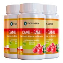 3 Potes Camu Camu 60 Cáps 500mg Natural