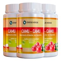 3 Potes Camu Camu Puro Kit 360 Cáps 500mg