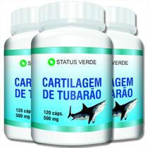 3 Potes Cartilagem de Tubarão Kit 360 Cáps - Status Verde