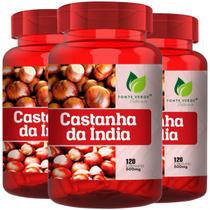 3 Potes Castanha da Índia 100% Natural Kit 360 Cáps - Fonte Verde