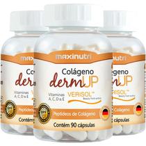 3 potes colageno hidrolisado dermup verisol 90cps maxinutri