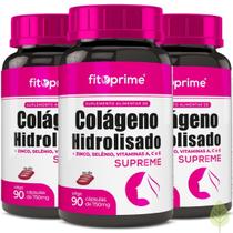 3 Potes Colágeno Hidrolisado Supreme + Vitaminas 90Cps - Fitoprime