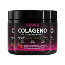 3 Potes Colágeno Verisol Com Ácido Hialurônico Premium e Vitaminas e Minerais, Pele, Cabelos e Unhas, Sabor Frutas Vermelhas 3 Potes Colágeno Verisol Com Ácido Hialurônico Premium e Vitaminas e Minerais, Pele, Cabelos e Unhas, Sabor Frutas Vermelhas