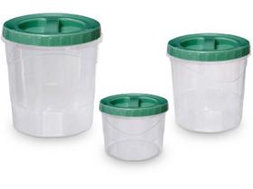 3 Potes Com Tampa 700 Ml 1,8 Litros 3,2 Litros Colorido