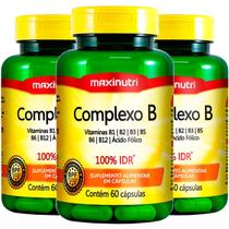 3 potes complexo b 60cps maxinutri