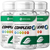 3 Potes Complexo B Kit 180 Cáps - Status Verde