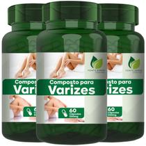3 Potes Composto Natural 8 Ervas 120 Cáps - Fonte Verde