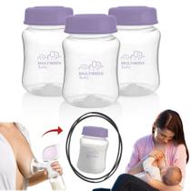 3 Potes De Armazenar Leite Materno E Papinha Graduado 180ml