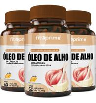 3 Potes De Óleo De Alho 500Mg Com 60 Cápsulas Fitoprime