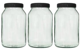3 potes de vidro 3 litros tampa de plástico