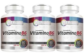 3 Potes de Vitamina B6 60 Cápsulas 500mg - 1x Cápsula ao dia 3 Potes de Vitamina B6 60 Cápsulas 500mg - 1x Cápsula ao dia