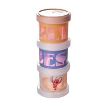 3 Potes Empilháveis Stitch Bebê Tampa Rosca Infantil Leite