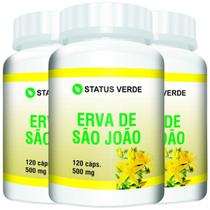 3 Potes Erva De São João Pura Natural Kit 360 Cáps