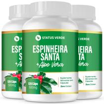 3 Potes Espinheira Santa com Aloe Vera Kit 360 Cáps