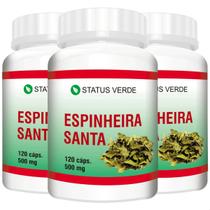 3 Potes Espinheira Santa Natural Kit 360 Cáps de 500mg