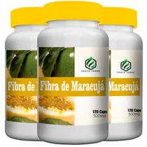 3 potes Fibra de Maracujá Puro Kit 360 Cáps - Fonte Verde