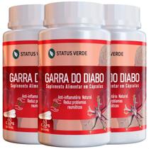 3 Potes Garra do Diabo Pura Kit 180 Cáps de 500mg