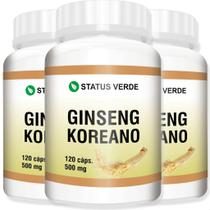 3 Potes Ginseng Koreano Kit 360 Cáps 500mg Natural 3 Potes Ginseng Koreano Kit 360 Cáps 500mg Natural
