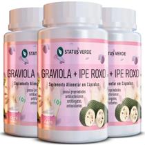 3 Potes Graviola + Ipe Natural 360 Cáps - Status Verde