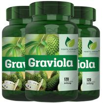 3 Potes Graviola Pura 100% Natural Kit 360 Cáps - Fonte Verde 3 Potes Graviola Pura 100% Natural Kit 360 Cáps - Fonte Verde