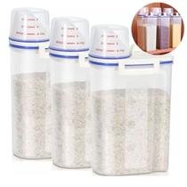 3 Potes Hermético Para Armazenamento Copo Medidor Multiuso 3 Potes Hermético Para Armazenamento Copo Medidor Multiuso