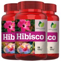 3 Potes Hibisco 100% Natural Puro Kit 360 Cáps - Fonte Verde 3 Potes Hibisco 100% Natural Puro Kit 360 Cáps - Fonte Verde