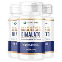 3 Potes Magnésio Dimalato Alta Concentração 100 Cáps 3 Potes Magnésio Dimalato Alta Concentração 100 Cáps