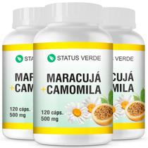3 Potes Maracuja + Camomila 100% Natural Kit 360 Cáps - Status Verde