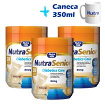 3 Potes Nutra Senior Diabetics Care 800g ZERO AÇÚCAR e ZERO GLÚTEN + 1 Caneca Exclusiva Nutra Senior 3 Potes Nutra Senior Diabetics Care 800g ZERO AÇÚCAR e ZERO GLÚTEN + 1 Caneca Exclusiva Nutra Senior